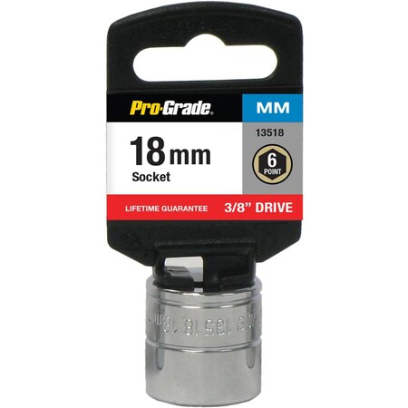 Pro-Grade Tools 3/8" Dr. 6 Pt. 18Mm Socket 13518